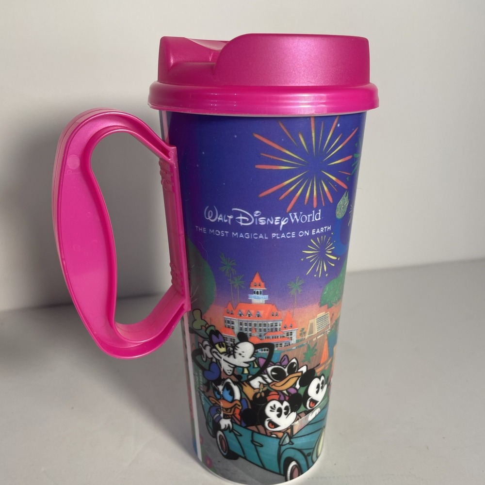 2024 Walt Disney World Resort Reusable Refill Mug Mickey &‎ Friends Pink 4 Parks